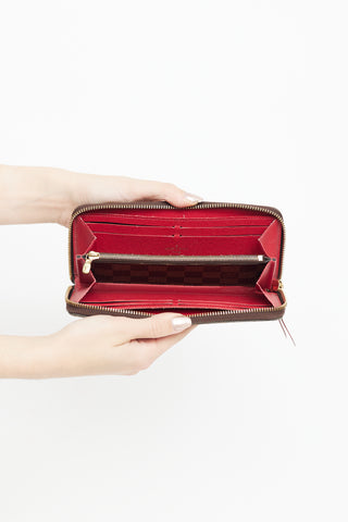 Louis Vuitton Brown Clemence Zip Wallet