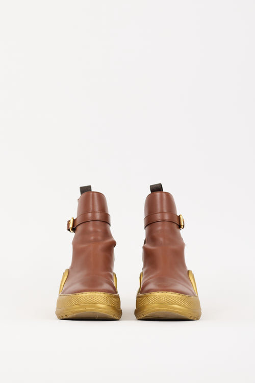 Louis Vuitton Brown & Gold Leather Archlight Sneaker