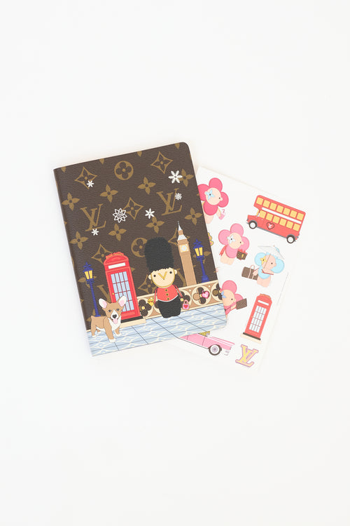 Louis Vuitton 2021 Brown Christmas Animation London Clemence MM Notebook