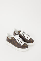 Louis Vuitton Brown & White Time Out Monogram Sneaker