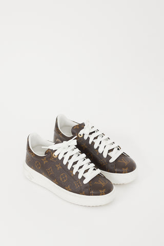 Louis Vuitton Brown & White Time Out Monogram Sneaker