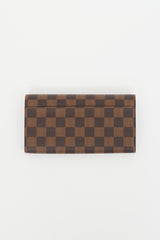Louis Vuitton Brown Coated Canvas Damier Check Wallet
