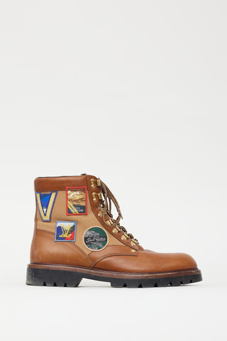 Louis Vuitton Brown Leather Patchwork Boot