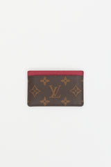 Louis Vuitton Brown & Magenta Coated Canvas Monogram Cardholder