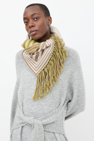 Louis Vuitton Brown & Multi Wool Intarsia Scarf