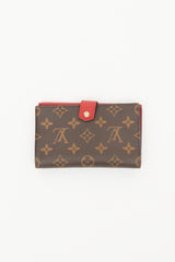 Louis Vuitton Brown & Red LV Monogram Pallas Compact Wallet