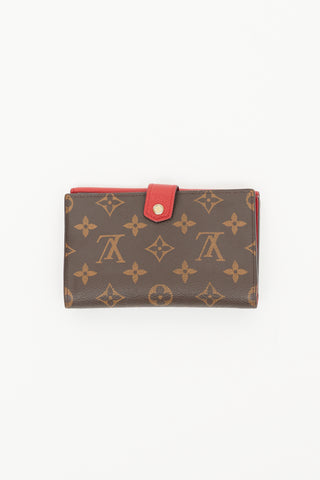 Louis Vuitton Brown & Red LV Monogram Pallas Compact Wallet