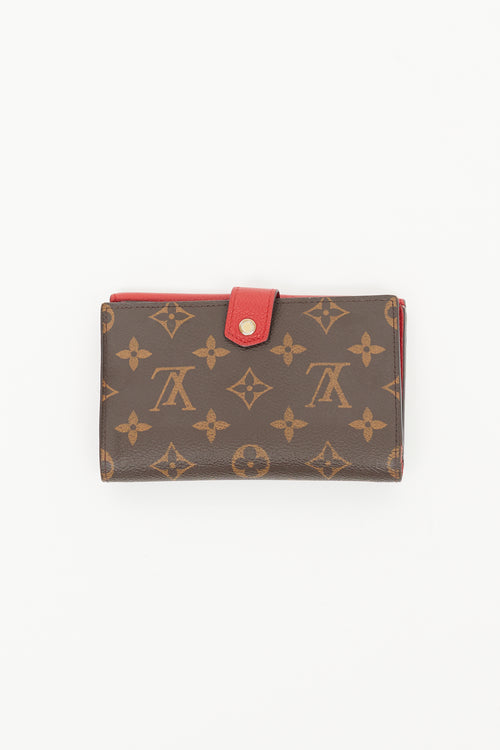 Louis Vuitton Brown & Red LV Monogram Pallas Compact Wallet