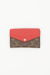 Louis Vuitton Brown & Red LV Monogram Pallas Compact Wallet