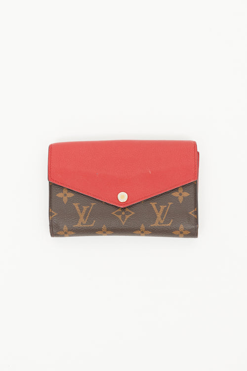Louis Vuitton Brown & Red LV Monogram Pallas Compact Wallet