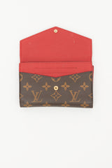 Louis Vuitton Brown & Red LV Monogram Pallas Compact Wallet