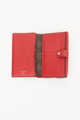 Louis Vuitton Brown & Red LV Monogram Pallas Compact Wallet