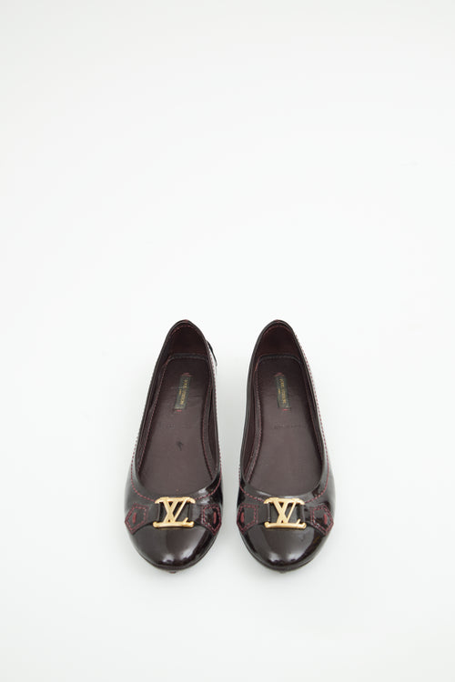 Louis Vuitton Burgundy Patent Loafer