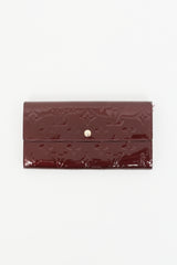 Louis Vuitton Burgundy Monogram Vernis Sarah Wallet