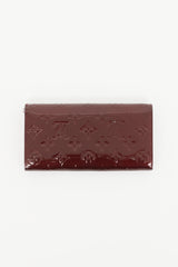 Louis Vuitton Burgundy Monogram Vernis Sarah Wallet