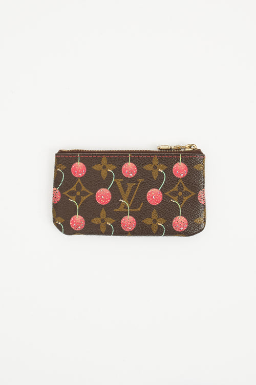 Louis Vuitton Brown Cerises Zip Coin Purse