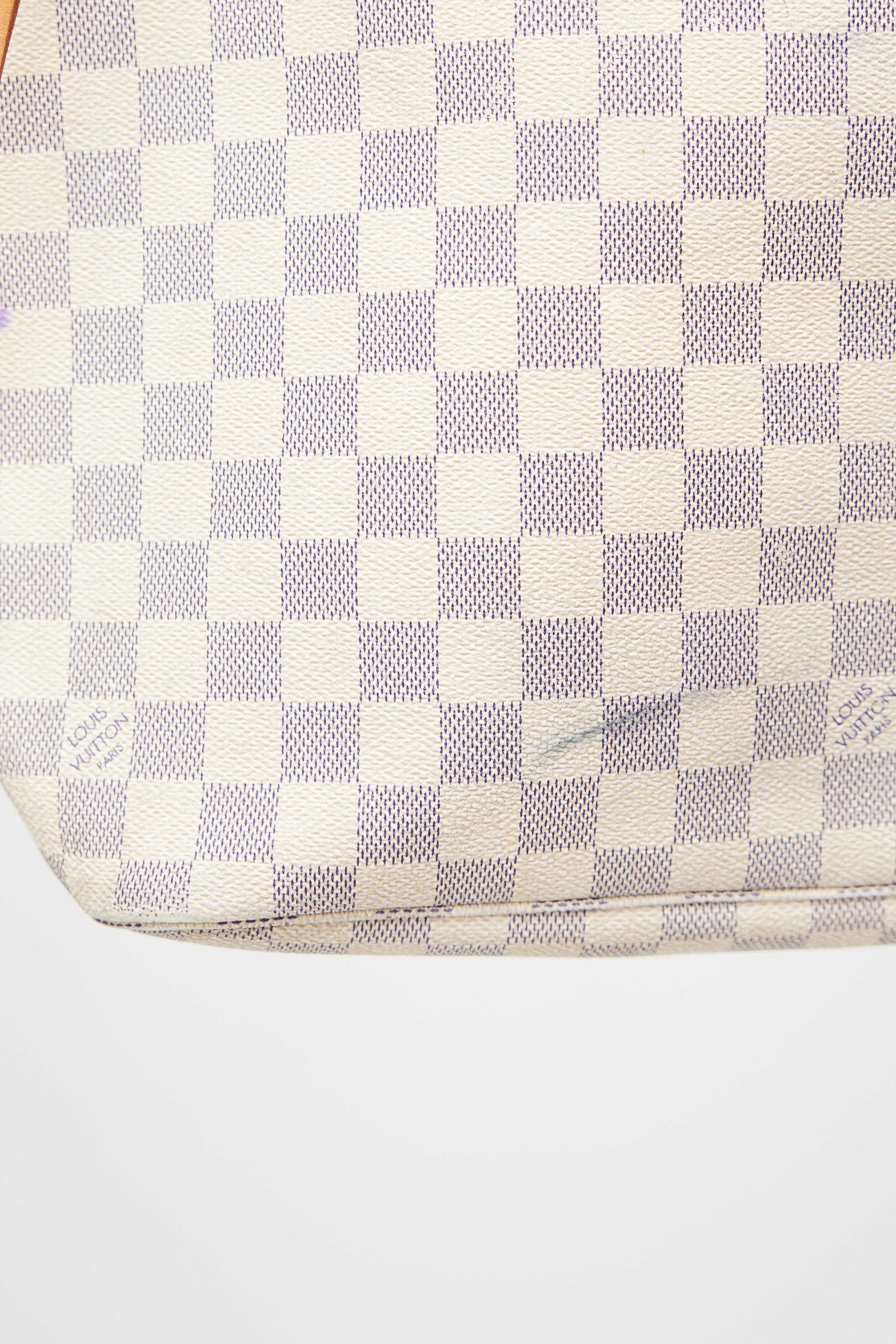 Louis Vuitton // Cream Damier Azur Neverfull MM Shoulder Bag – VSP