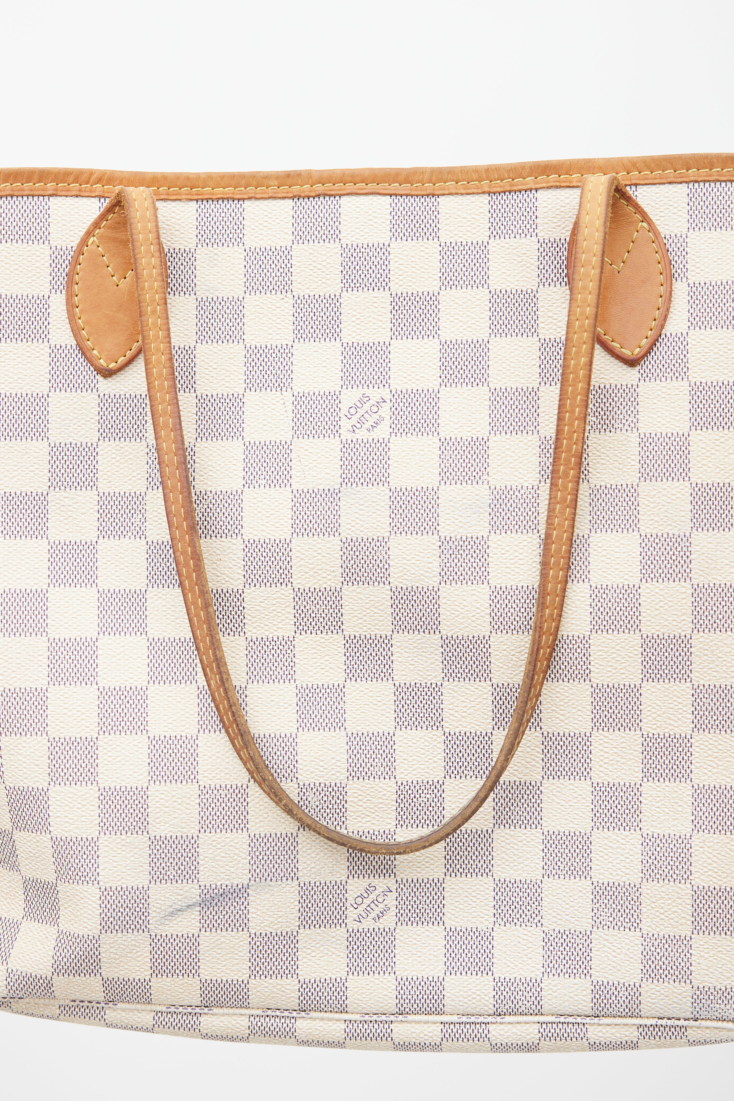 Louis Vuitton // Cream Damier Azur Neverfull MM Shoulder Bag – VSP  Consignment