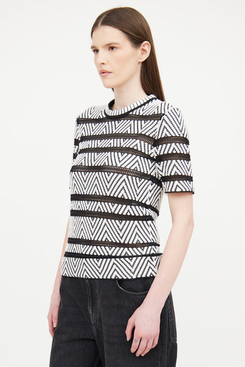 Louis Vuitton White & Black Knit Top