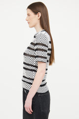 Louis Vuitton White & Black Knit Top