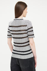 Louis Vuitton White & Black Knit Top