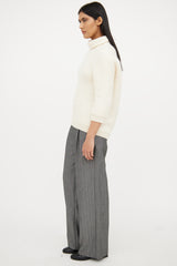 Louis Vuitton Cream Knit Padded Turtleneck Sweater