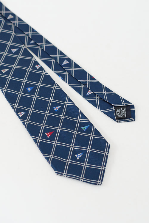 Louis Vuitton Cup Vintage Navy & Multicolour Silk Flag Tie