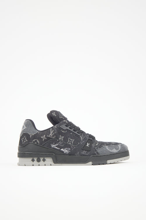 Louis Vuitton Denim Monogram LV Trainer Sneaker