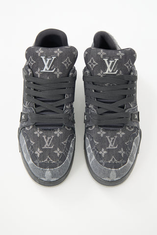 Louis Vuitton Denim Monogram LV Trainer Sneaker