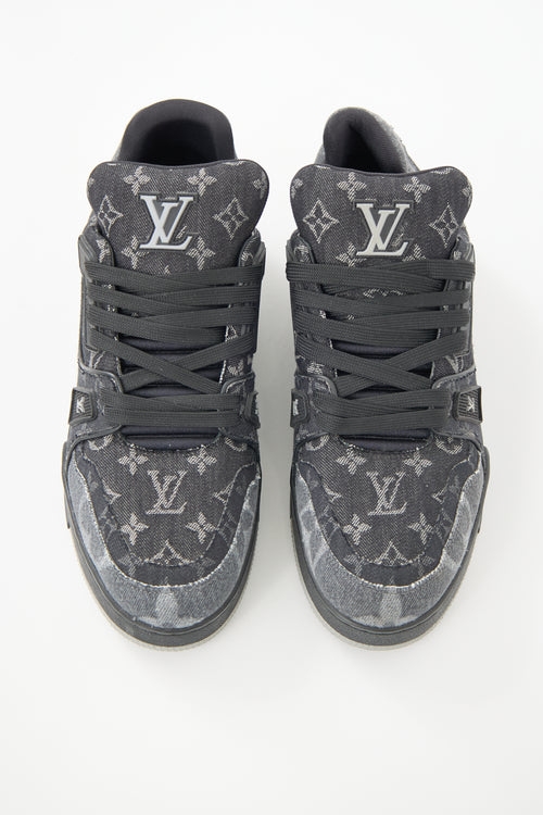 Louis Vuitton Denim Monogram LV Trainer Sneaker