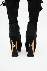 Louis Vuitton Fall 2009 Black Suede Cancan Knee High Boot