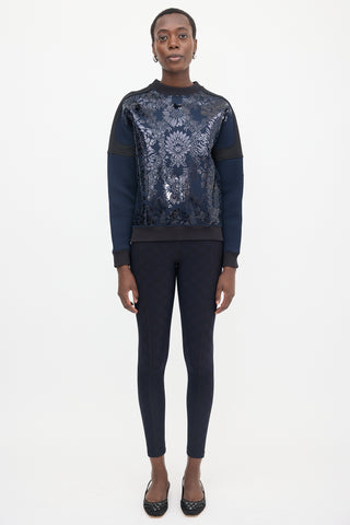 Louis Vuitton Floral Appliqué Sweatshirt