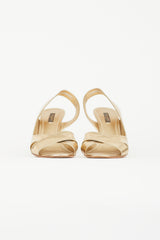 Louis Vuitton Gold Leather Slingback Heel