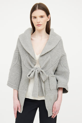 Louis Vuitton Grey Cashmere Short Sleeve Sweater