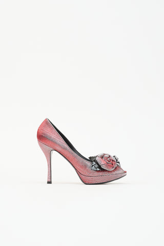 Louis Vuitton Iridescent Rosette Pump