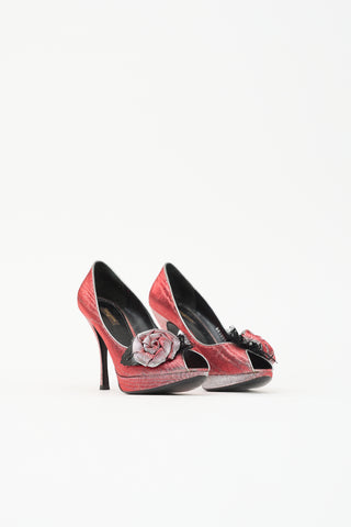 Louis Vuitton Iridescent Rosette Pump