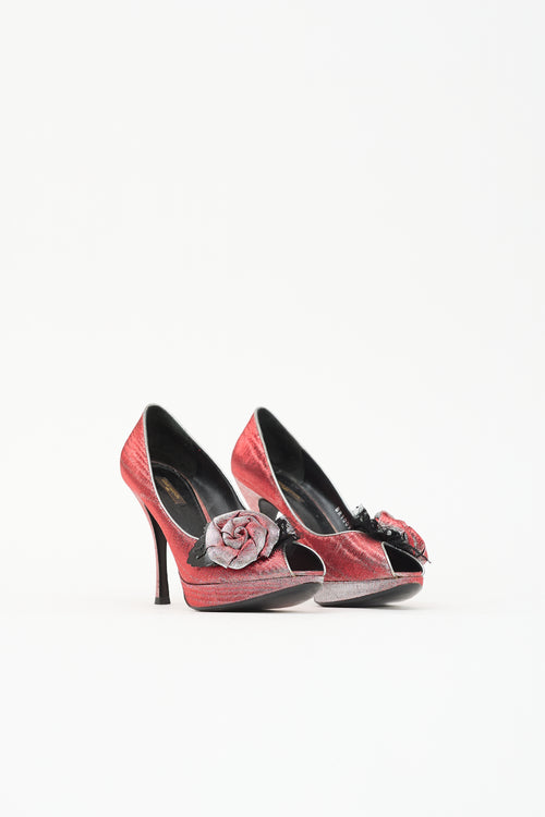 Louis Vuitton Iridescent Rosette Pump