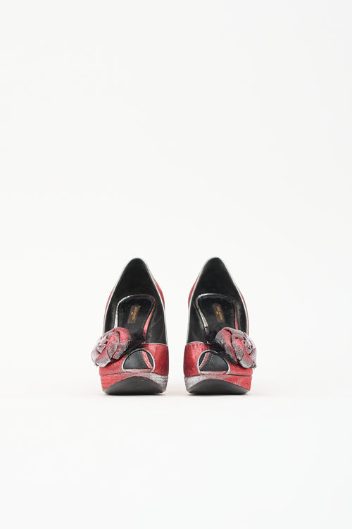 Louis Vuitton Iridescent Rosette Pump