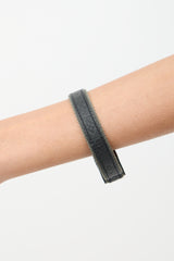 Louis Vuitton Khaki Green & Black Monogram Leather Fast Clip Bracelet