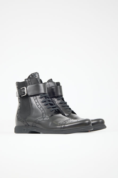 Louis Vuitton Leather Brogue Boot