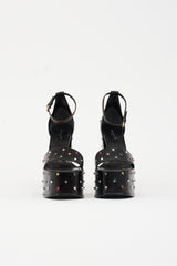 Louis Vuitton Leather Crystal Platform Sandal