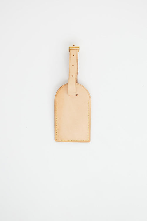 Louis Vuitton Beige Leather Luggage Tag