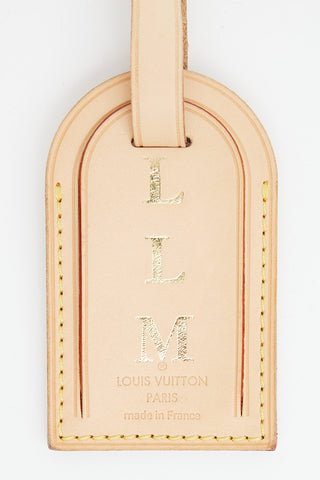 Louis Vuitton Beige Leather Luggage Tag