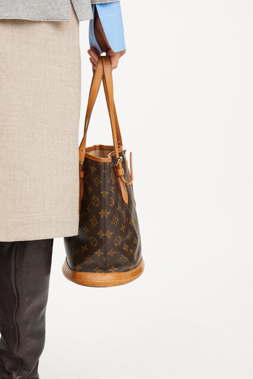 Louis Vuitton 1993 Brown Monogram Petit Bucket Bag