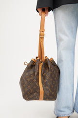 Louis Vuitton 1992 Brown Monogram Petit Noe Bucket Bag
