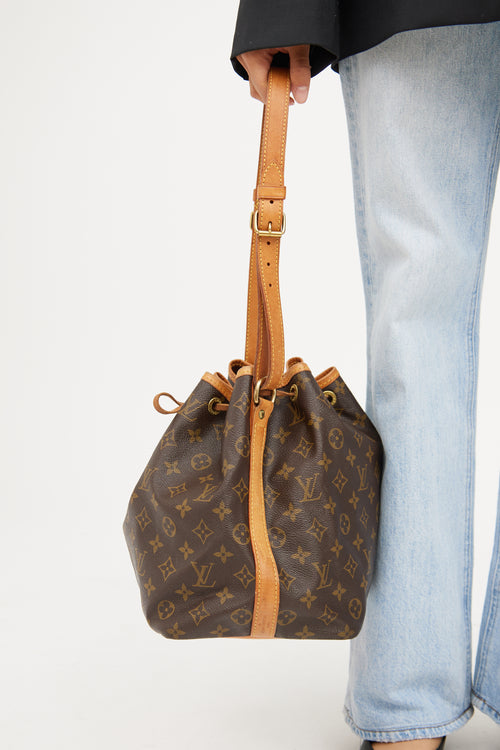 Louis Vuitton 1992 Brown Monogram Petit Noe Bucket Bag