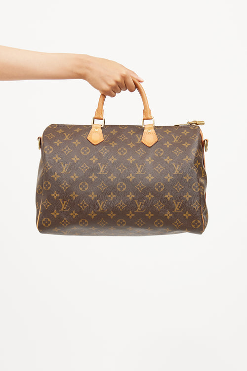 Louis Vuitton Brown Monogram Speedy Bandouliere 35 Bag