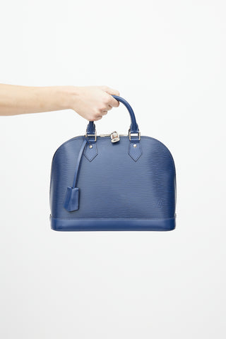 Louis Vuitton Navy Alma MM Epi Leather Bag