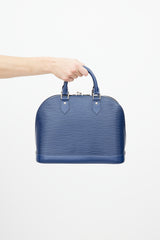 Louis Vuitton Navy Alma MM Epi Leather Bag