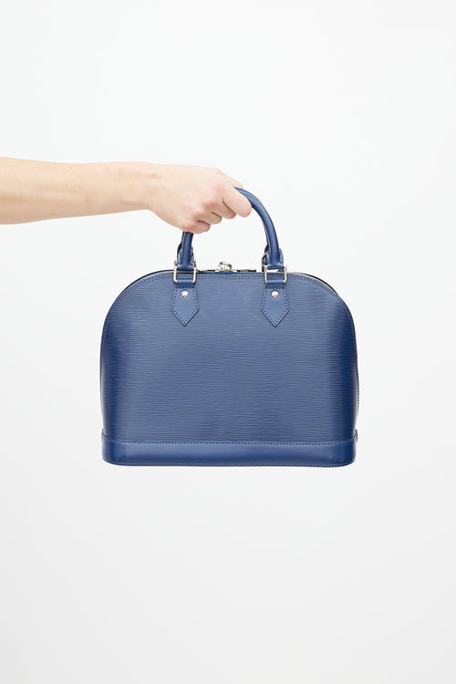 Louis Vuitton Navy Alma MM Epi Leather Bag